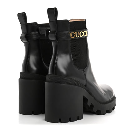 Gucci Magnum Calfskin Logo Ankle Boots 39.5 Black 5 of 9