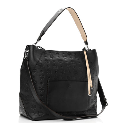 MCM Calfskin Ottomar Monogram Large Klara Hobo Black 2 of 7