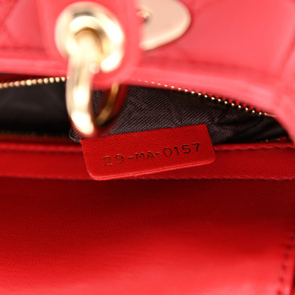 Christian Dior Lambskin Cannage Small Lucky Badges My Lady Dior Red 7 of 11