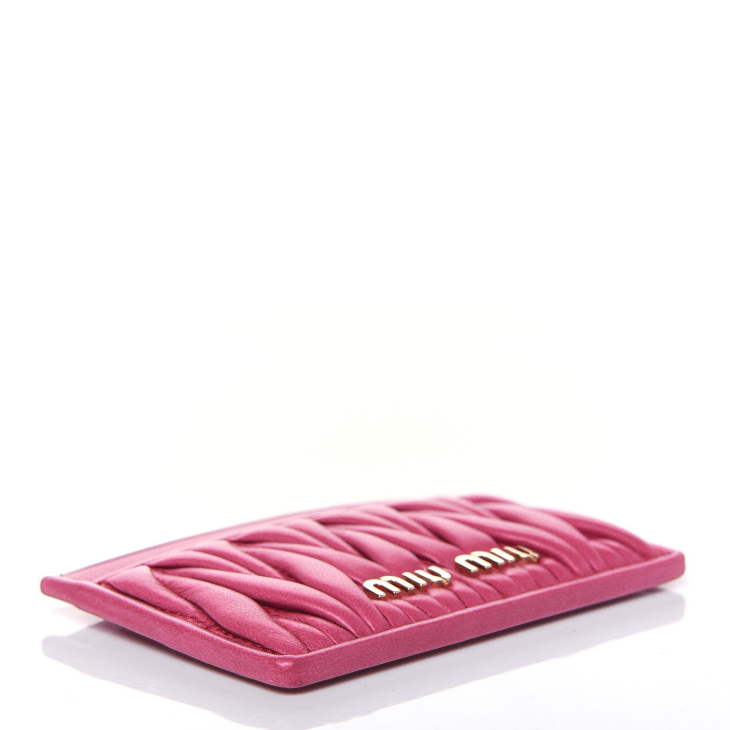 Miu Miu Nappa Matelasse Card Case Magenta 4 of 10