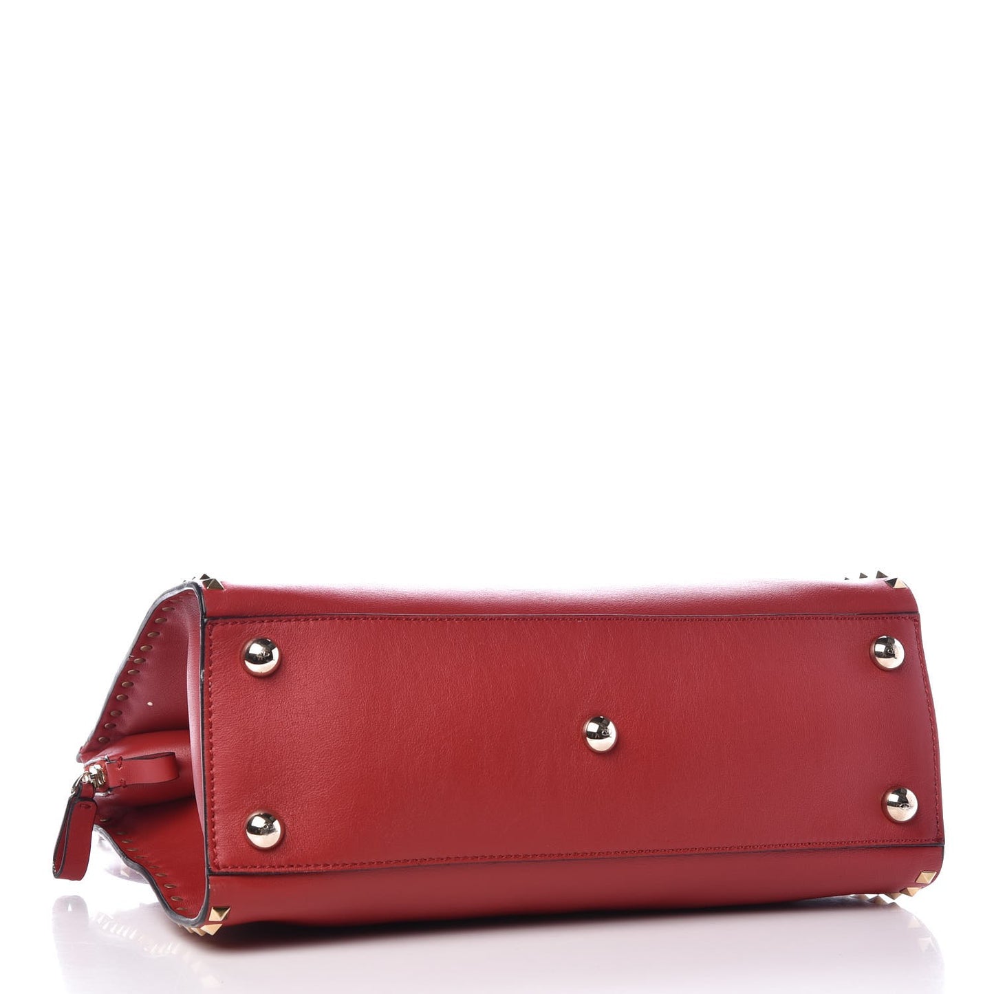 Vitello Rockstud Dome Shopper Rosso Valentino