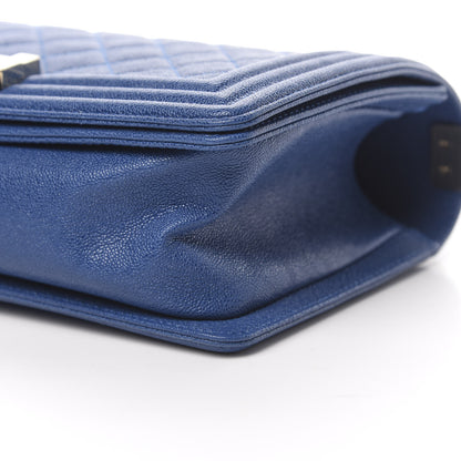 Chanel Caviar Quilted Medium Boy Flap Dark Blue 10 of 12