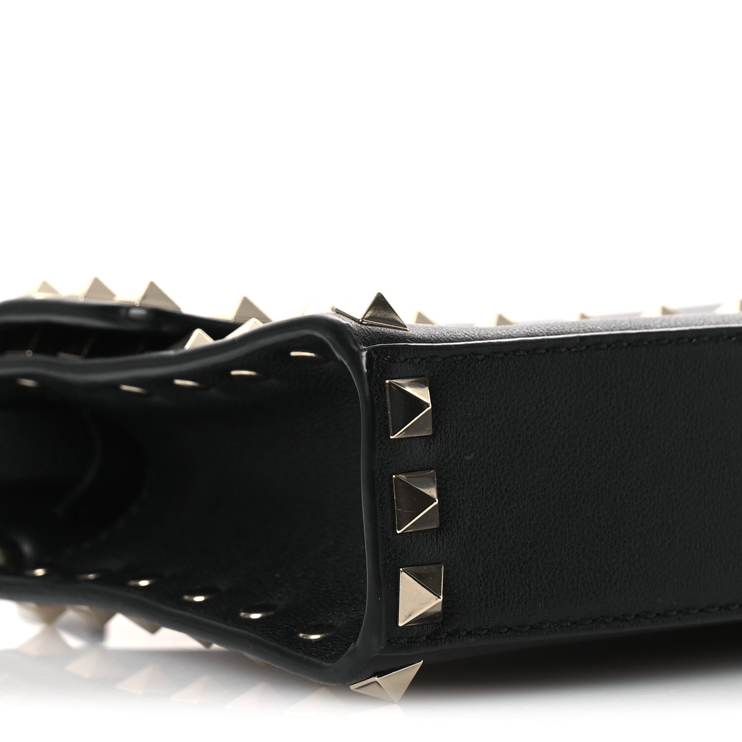 Vitello Rockstud Flap Crossbody Bag Black
