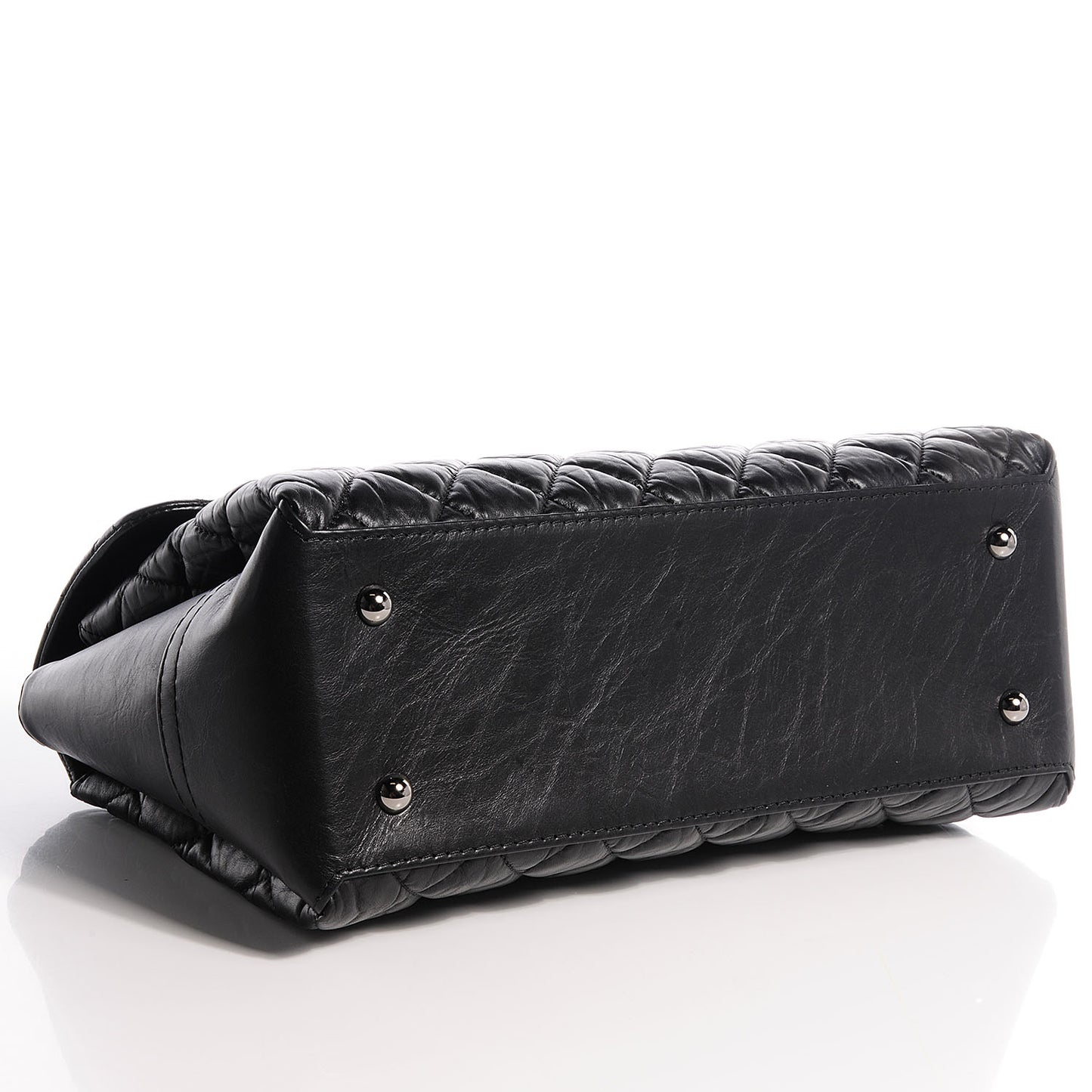 Calfskin Medium Lady Pearly Flap Black