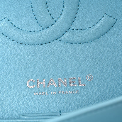 Chanel Lambskin Quilted Medium Double Flap Light Blue 6 of 10