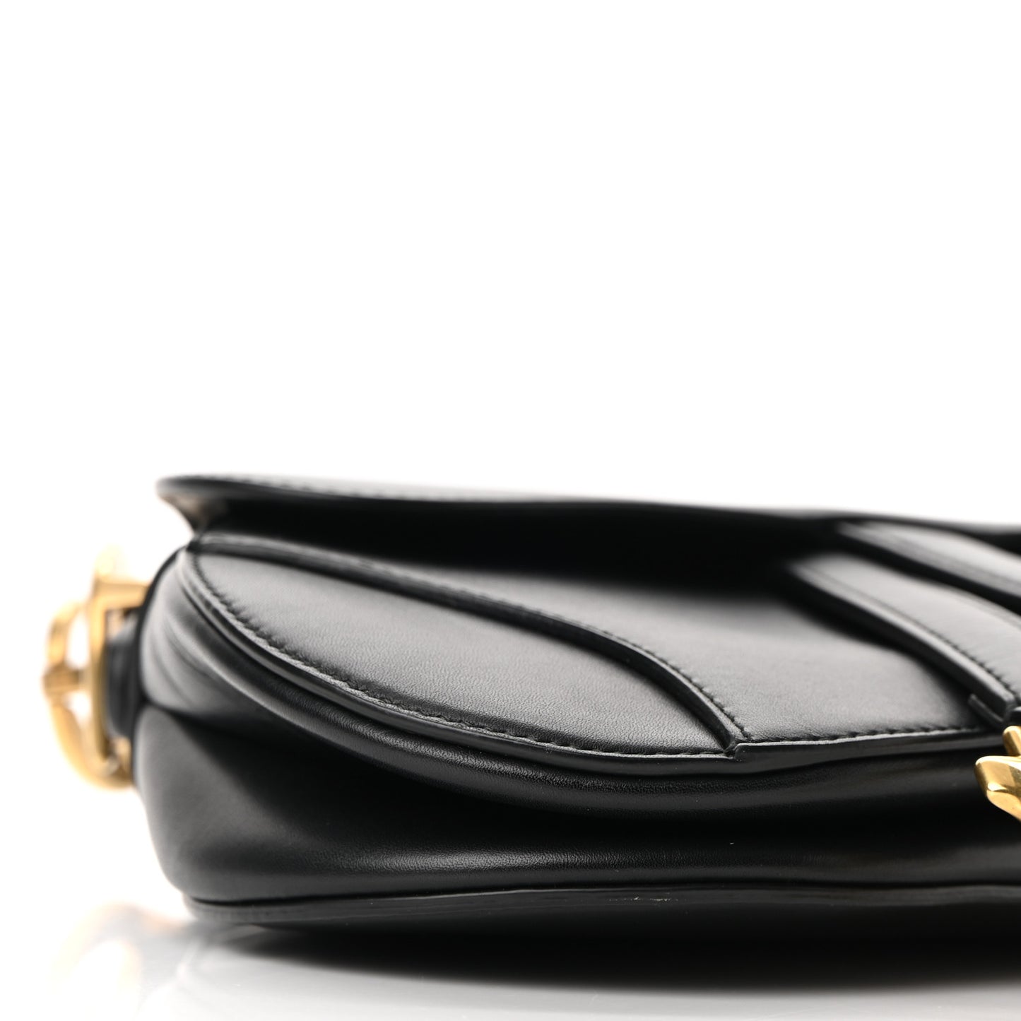 Calfskin Mini Saddle Bag Black