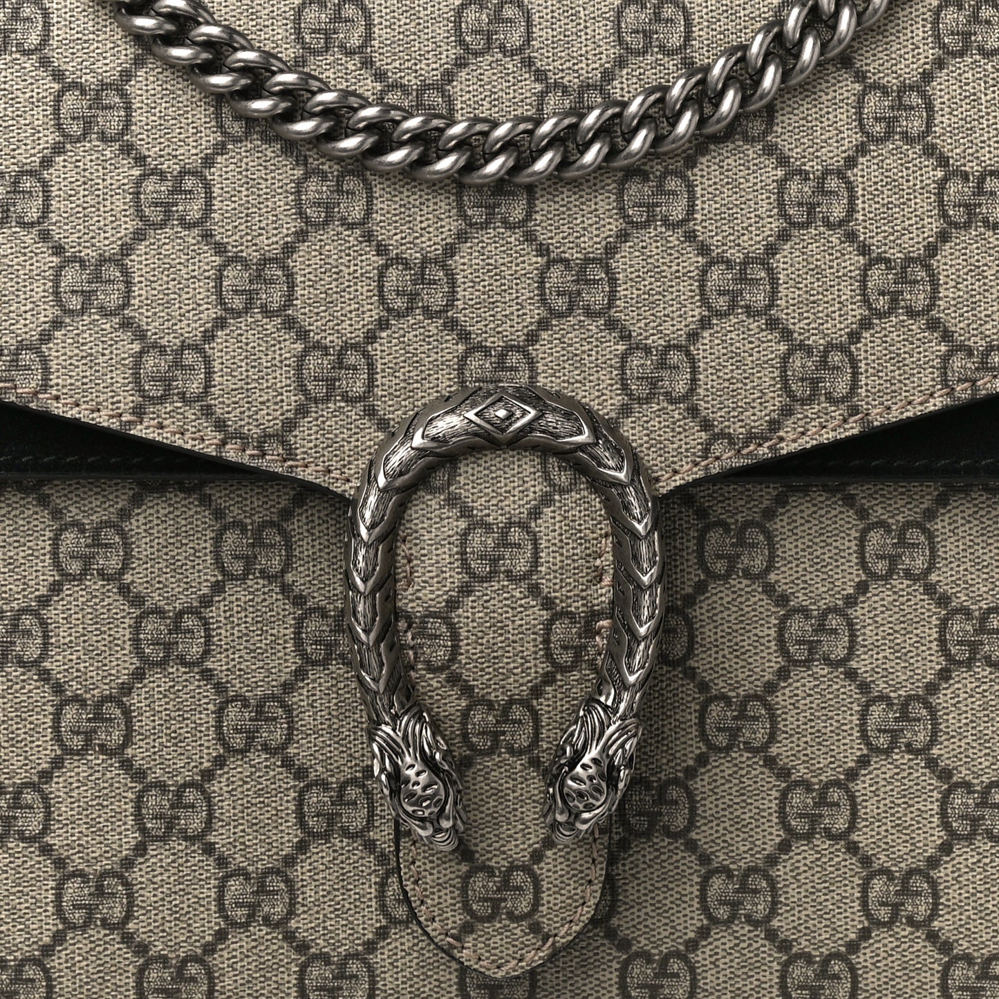 GG Supreme Monogram Medium Dionysus Shoulder Bag Black