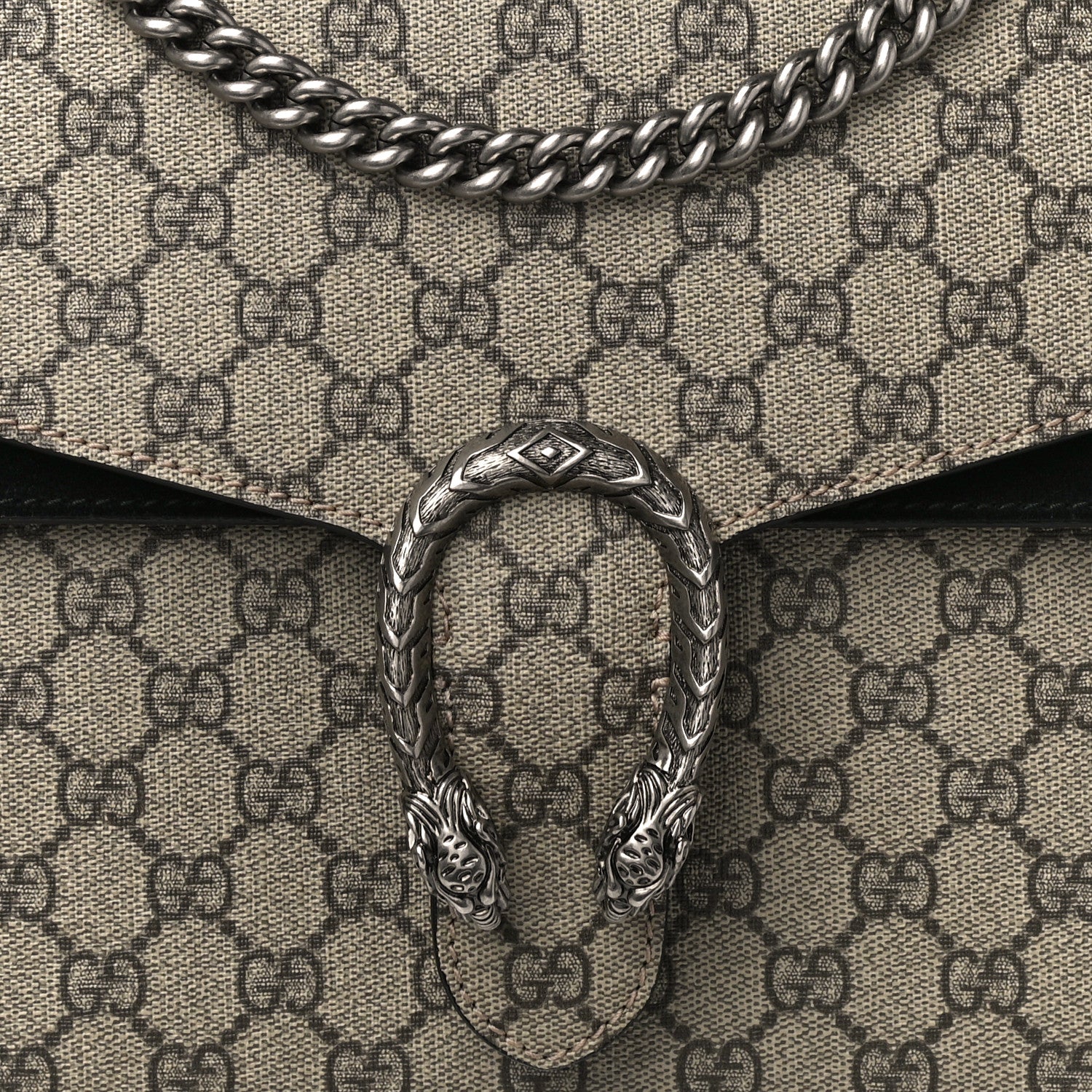 Gucci GG Supreme Monogram Medium Dionysus Shoulder Bag Black 8 of 13