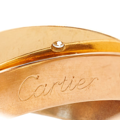 Cartier 18K Pink Yellow White Gold Diamond Trinity Ring 50 5.25 8 of 13