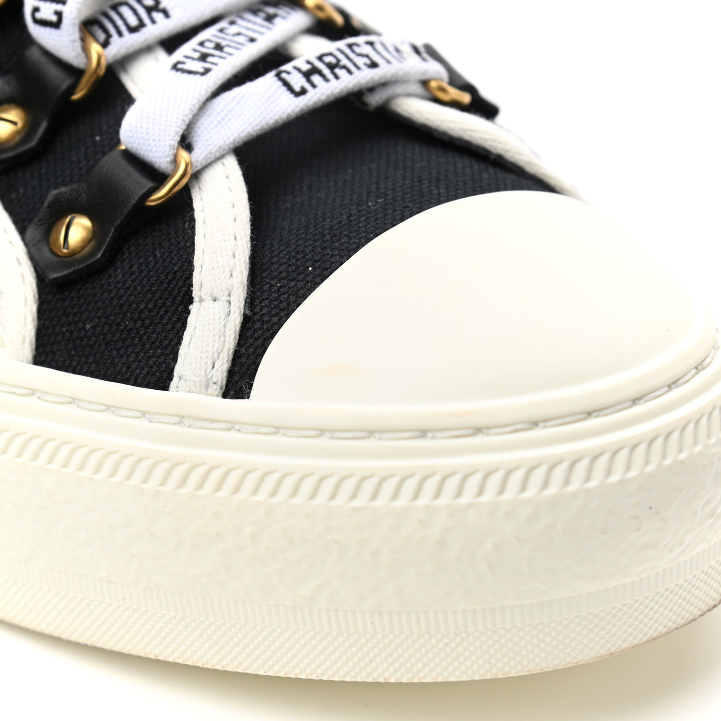 Canvas Oblique Walk'N'Dior Low Top Sneakers 38.5 Black