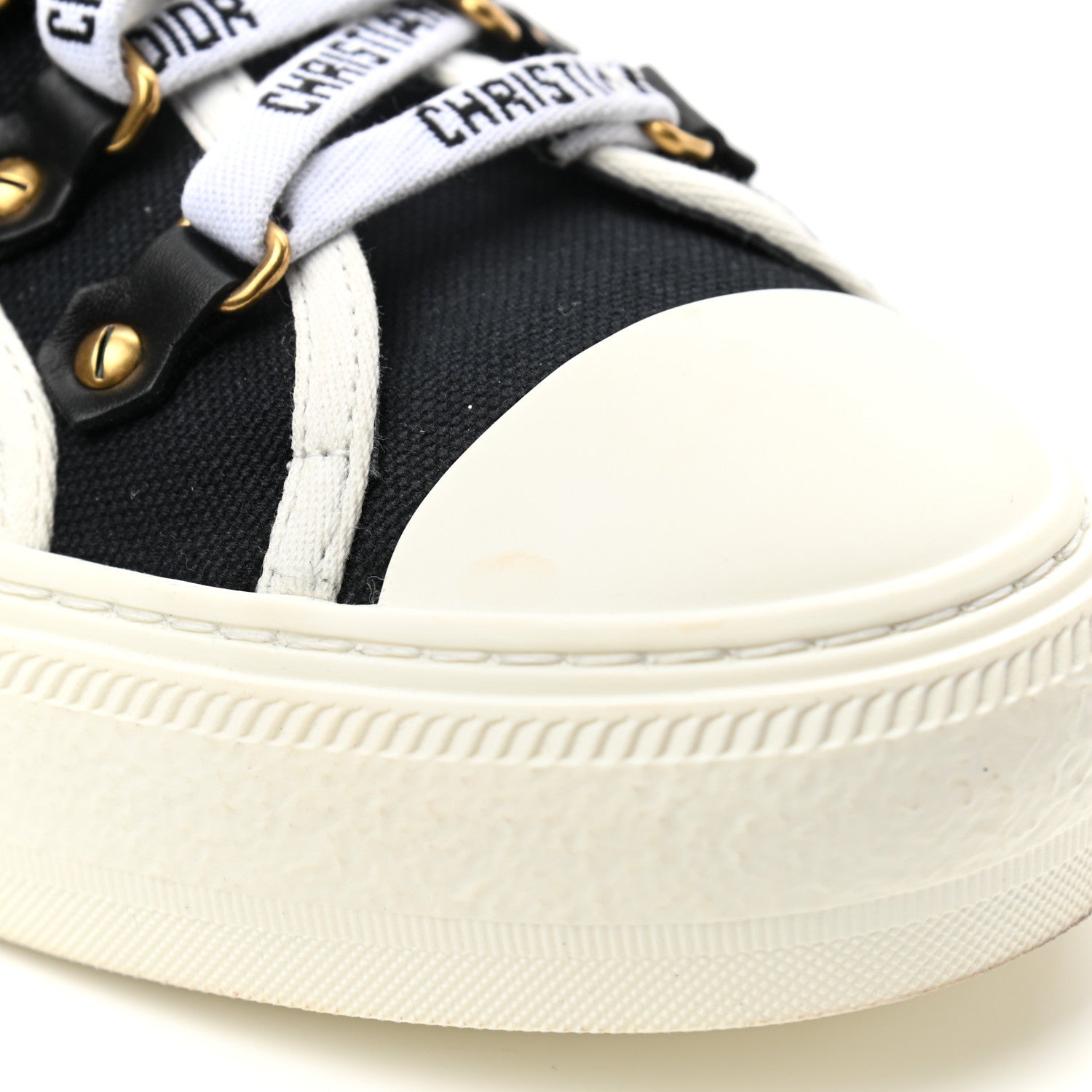 Christian Dior Canvas Oblique Walk'N'Dior Low Top Sneakers 38.5 Black 11 of 12