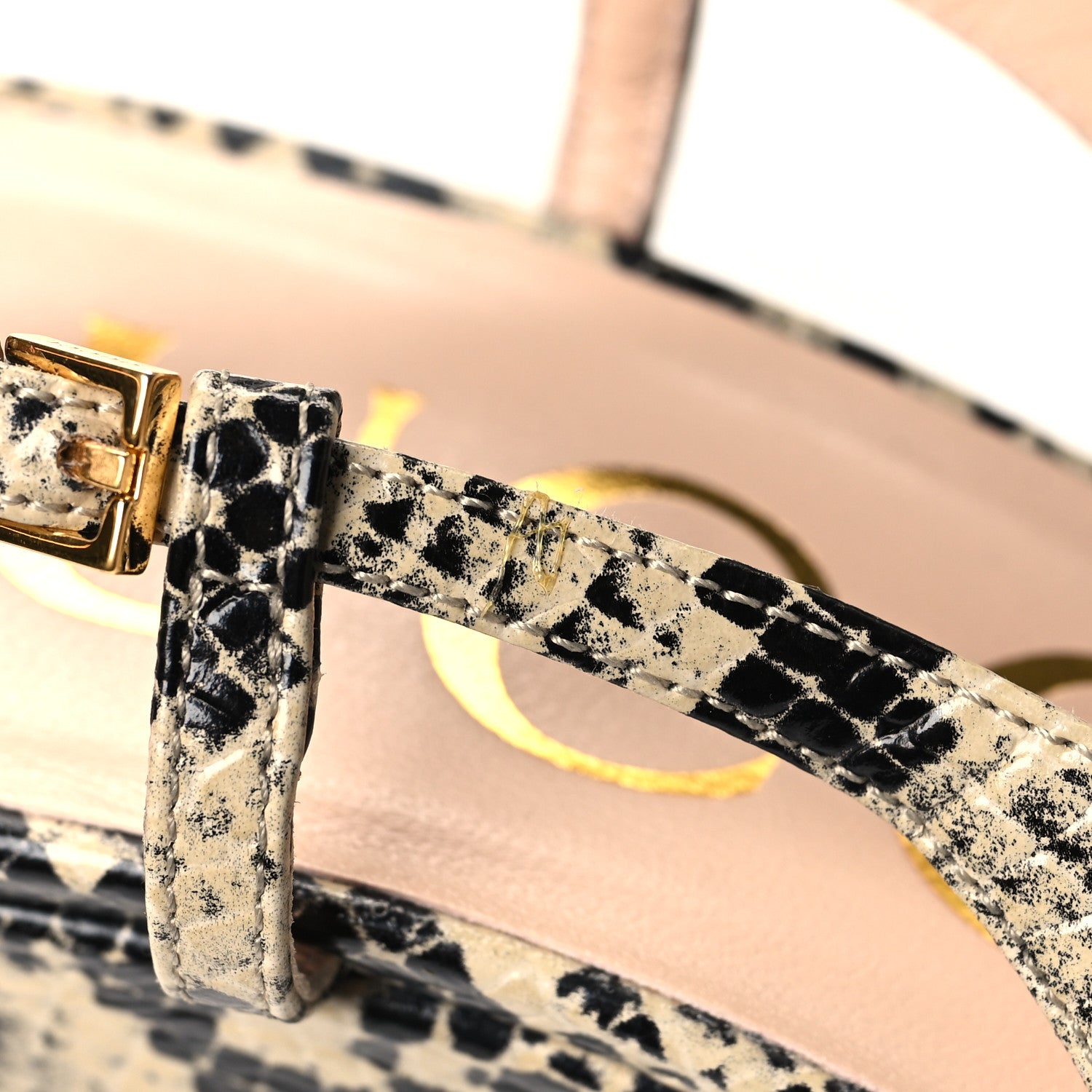 Gucci Calfskin Snakeskin Print Horsebit Platform 35/120mm Slingback Pumps 37.5 Beige Avana 8 of 9
