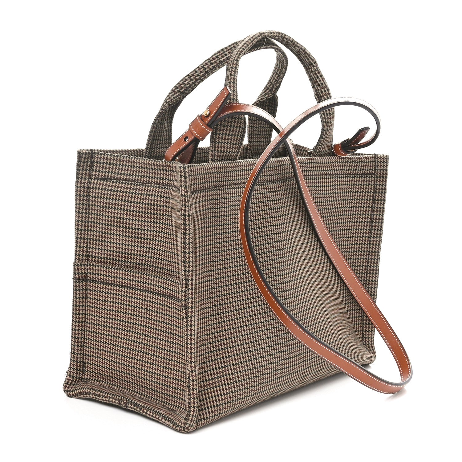 Celine Textile Calfskin Pied De Poule Print Triomphe Striped Small Cabas Thais Multicolor 2 of 12