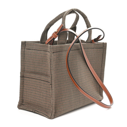 Celine Textile Calfskin Pied De Poule Print Triomphe Striped Small Cabas Thais Multicolor 2 of 12