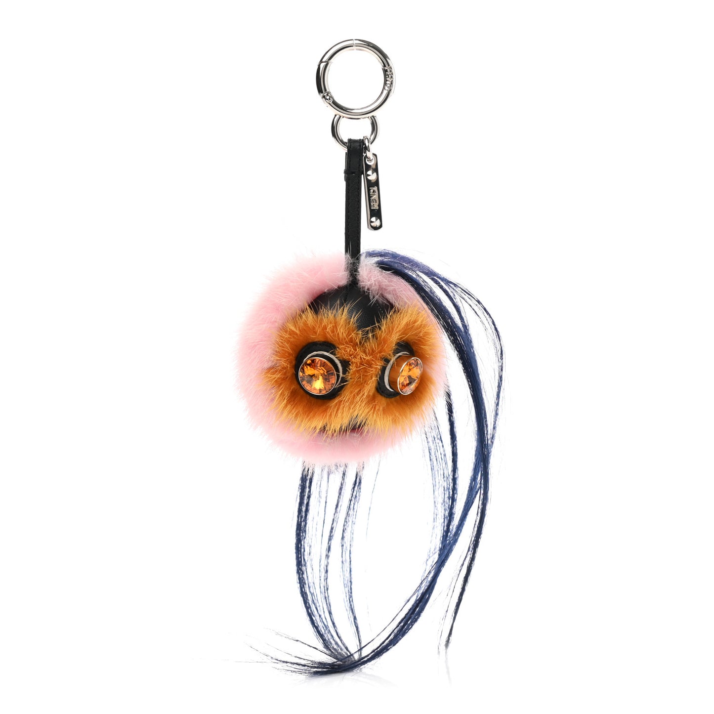 Mink Goat Fur QuTweet Bag Bug Charm Marshmallow Black