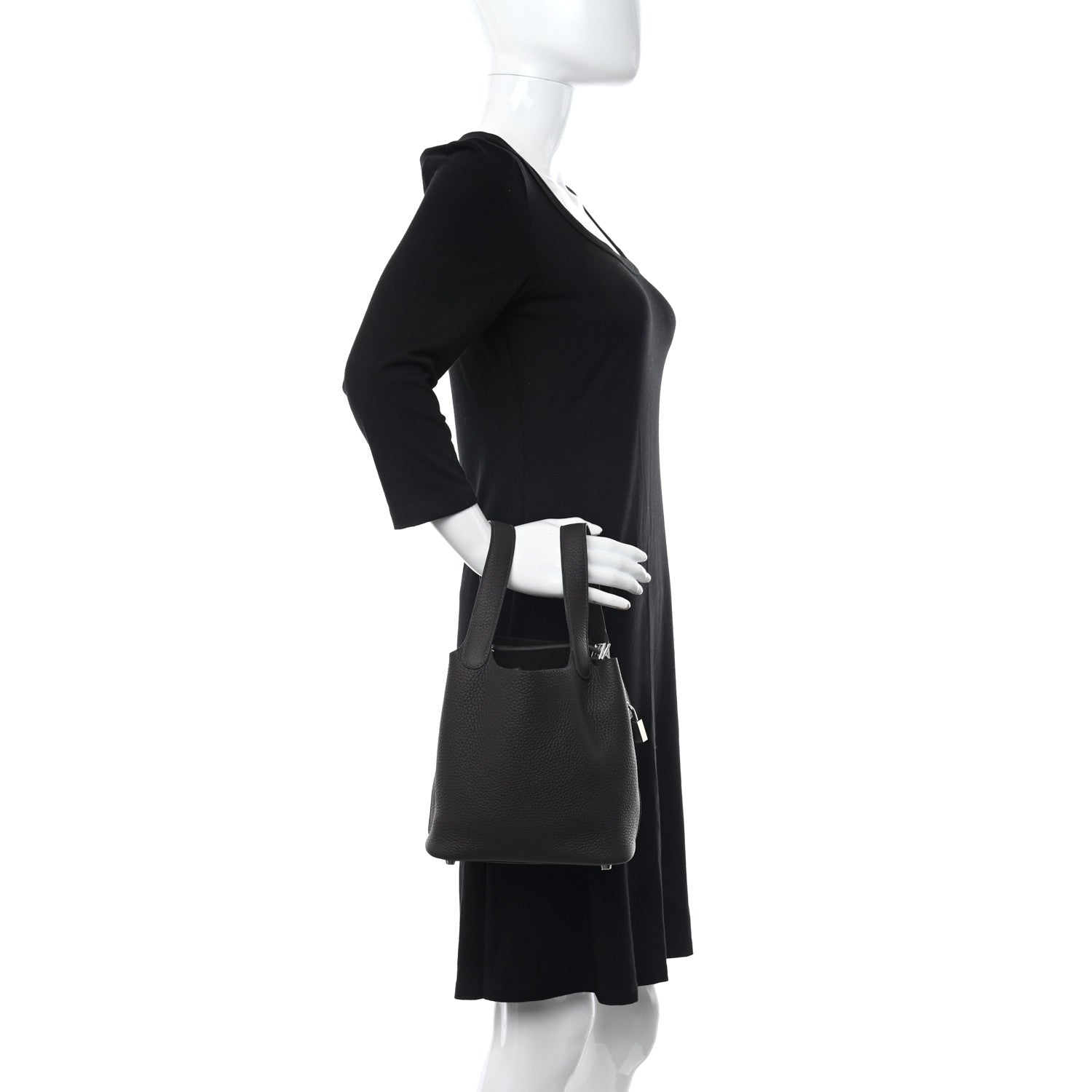 Hermes Taurillon Clemence Picotin Lock 18 PM Macassar 2 of 11