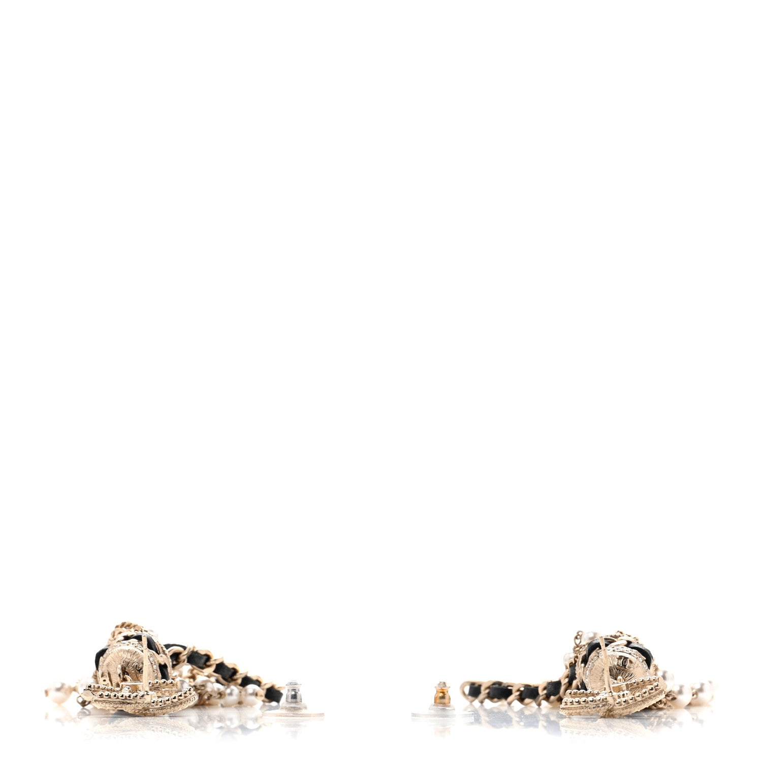 Chanel CC Chain Tassel Drop Earrings Light Gold 3 of 6