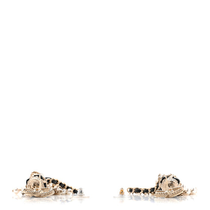 Chanel CC Chain Tassel Drop Earrings Light Gold 3 of 6