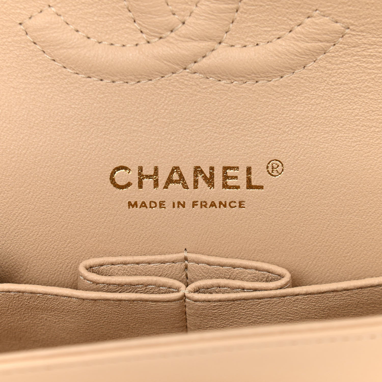 Chanel Lambskin Quilted Medium Double Flap Beige 6 of 11