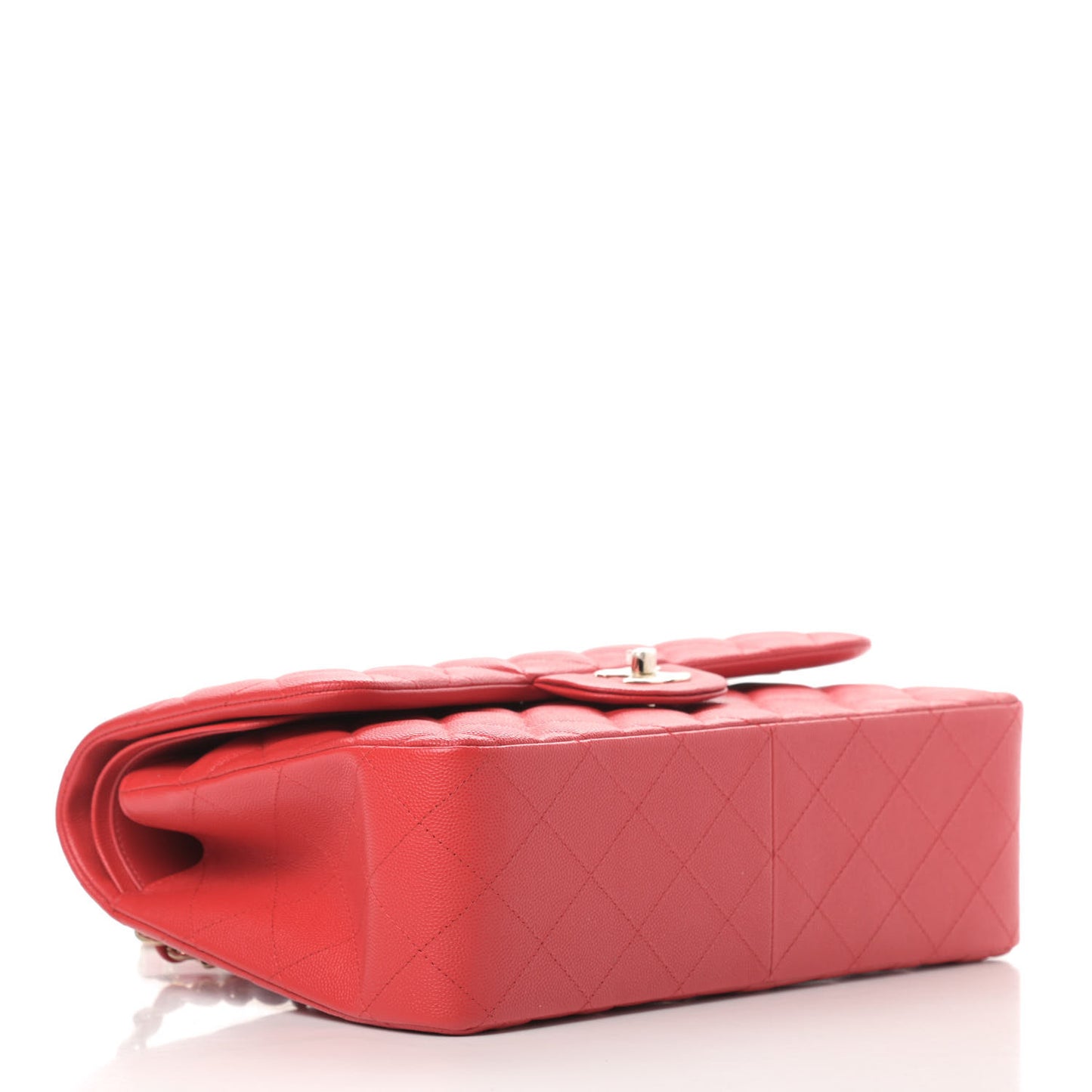 Caviar Quilted Jumbo Double Flap Red