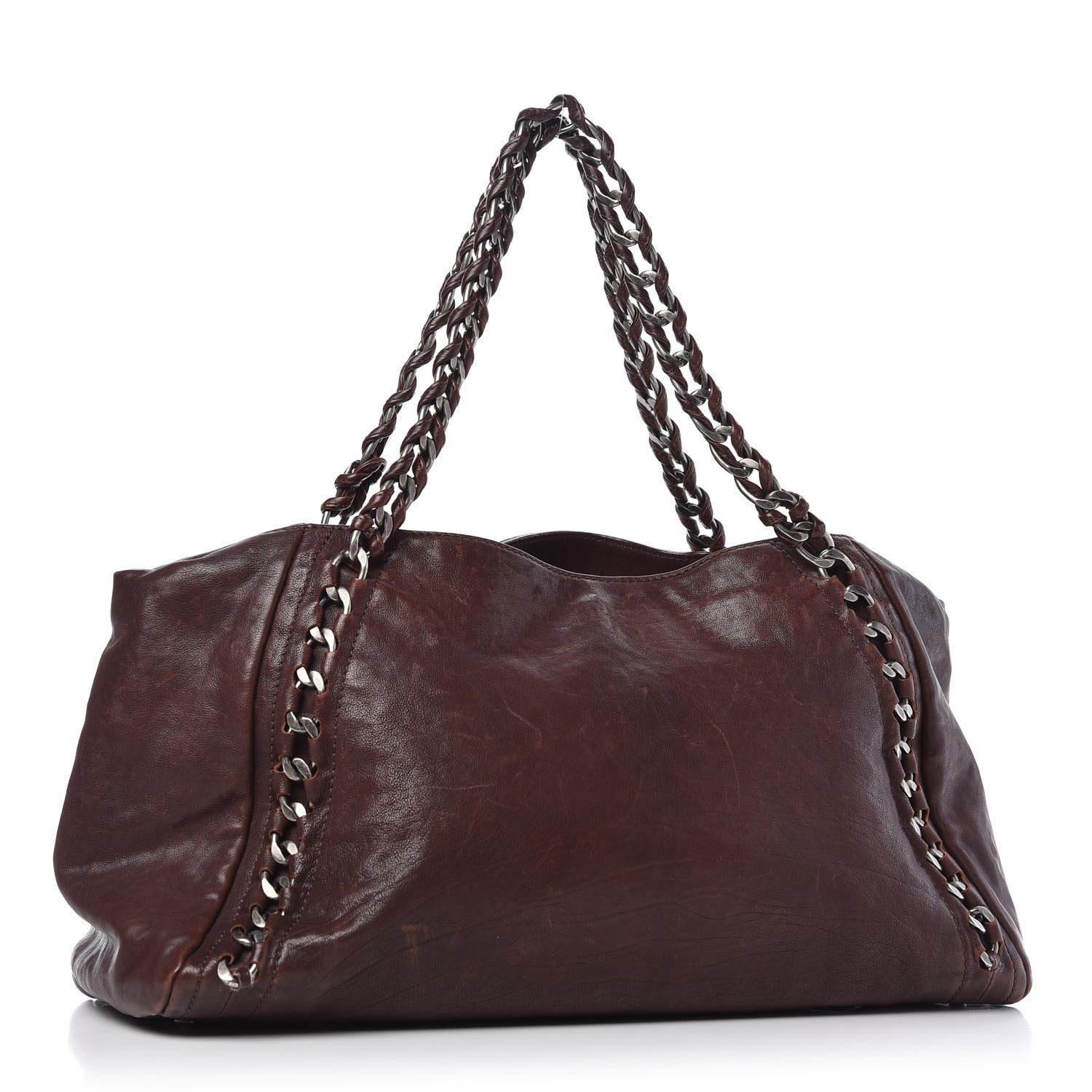 Chanel Glazed Calfskin East West Modern Chain Tote Brown 3 of 9