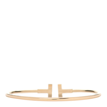 Tiffany 18K Yellow Gold Diamond T Wire Bracelet 3 of 5