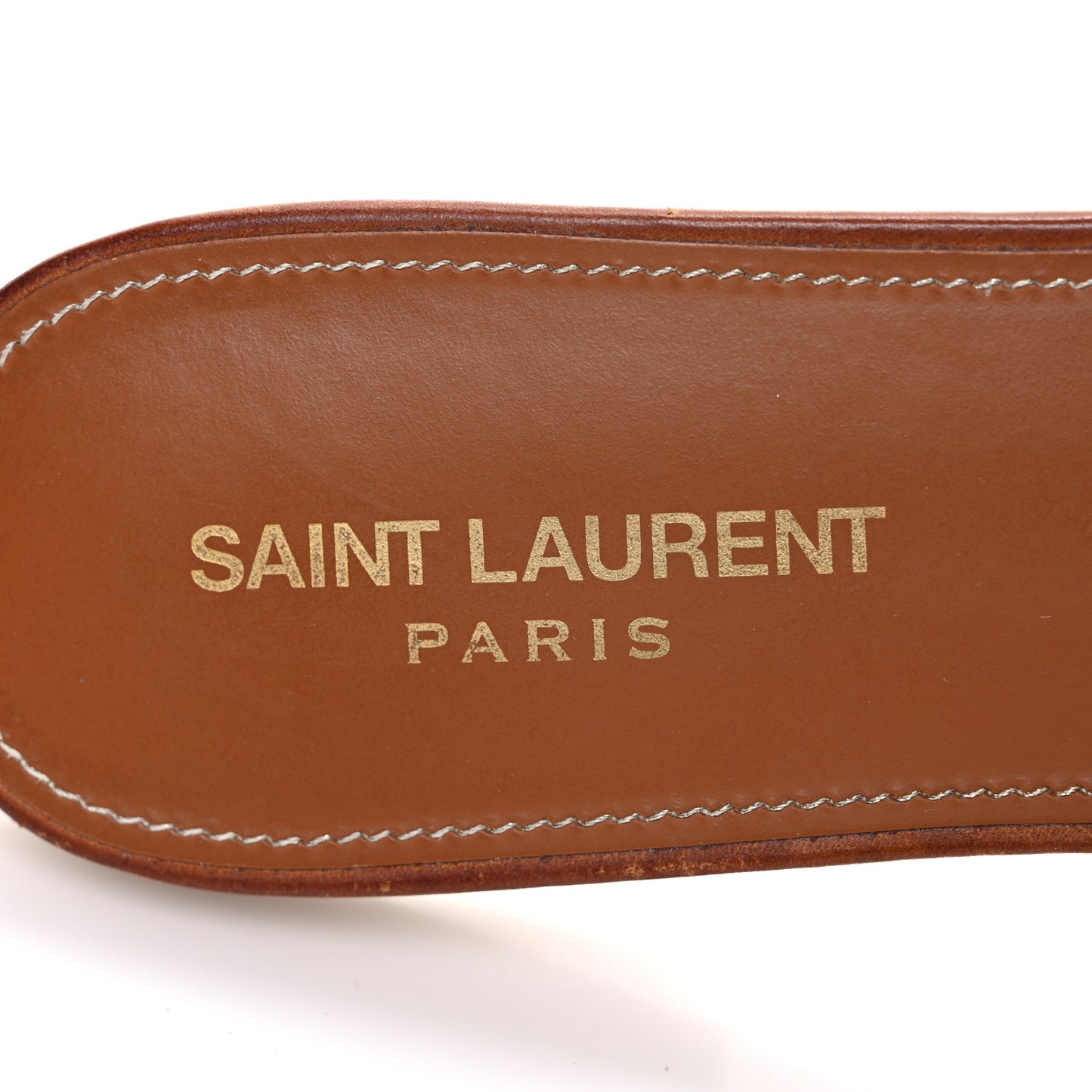 Calfskin Tribute 05 Slide Sandals 40 Amber
