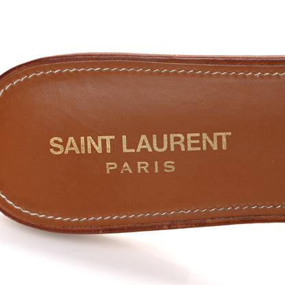 Saint Laurent Calfskin Tribute 05 Slide Sandals 40 Amber 9 of 11