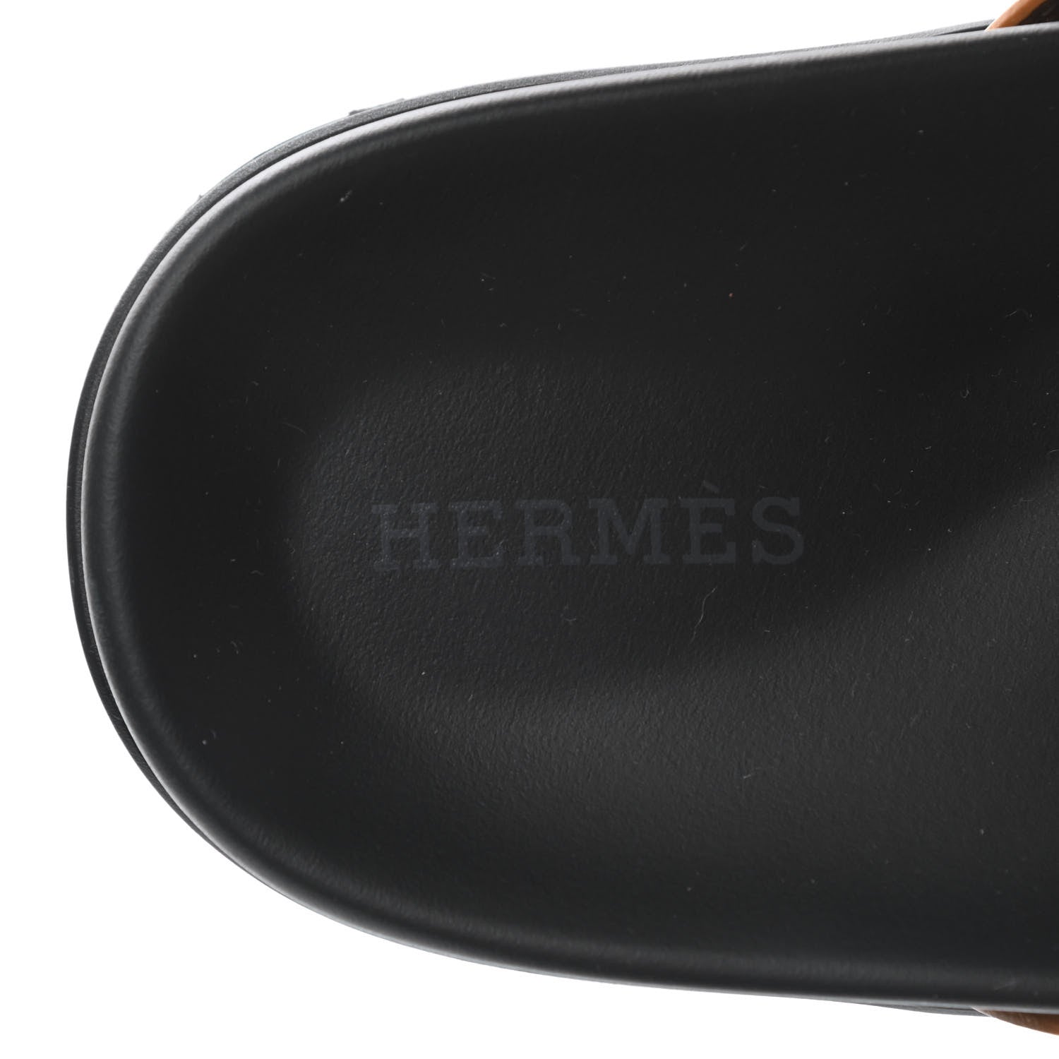 Hermes Calfskin Womens Chypre Sandals 37 Naturel 7 of 9