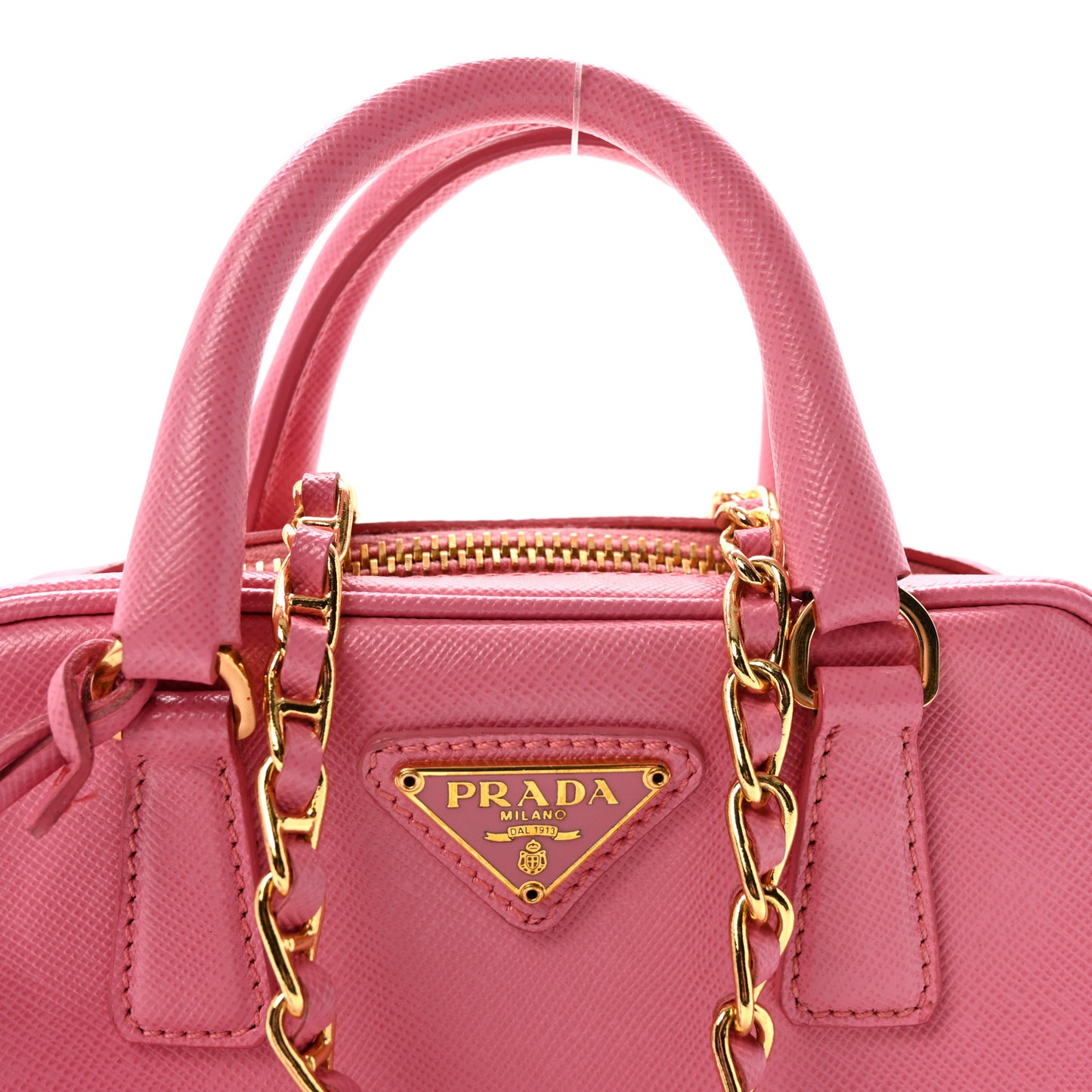 Saffiano Lux Mini Top Handle Crossbody Bag Geranio