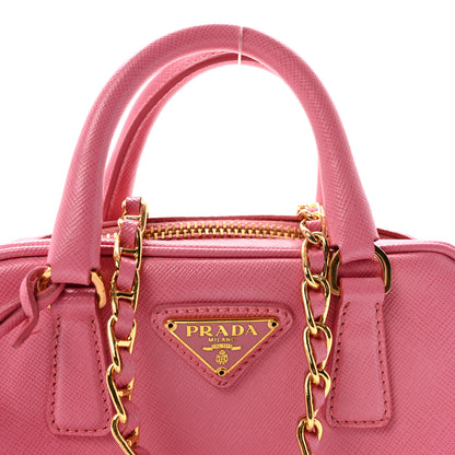 Prada Saffiano Lux Mini Top Handle Crossbody Bag Geranio 7 of 9