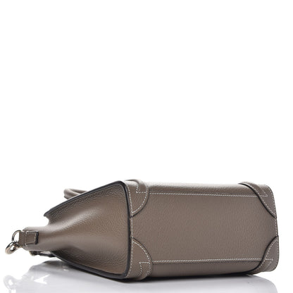 Celine Drummed Calfskin Nano Luggage Souris 4 of 9