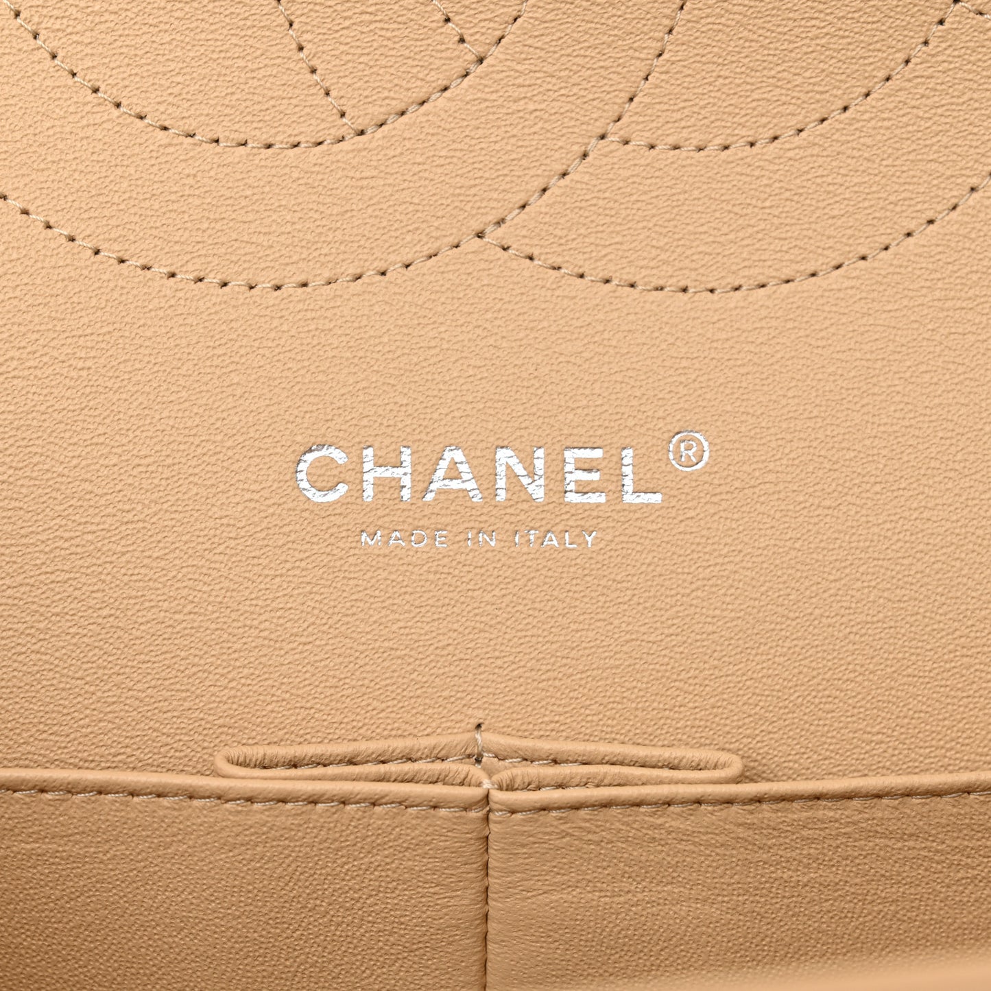 Caviar Quilted Jumbo Double Flap Beige