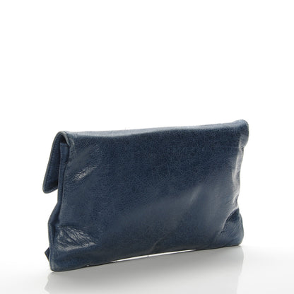 Balenciaga Agneau Giant 21 Rose Gold Hardware Envelope Clutch Bleu Roi 3 of 7