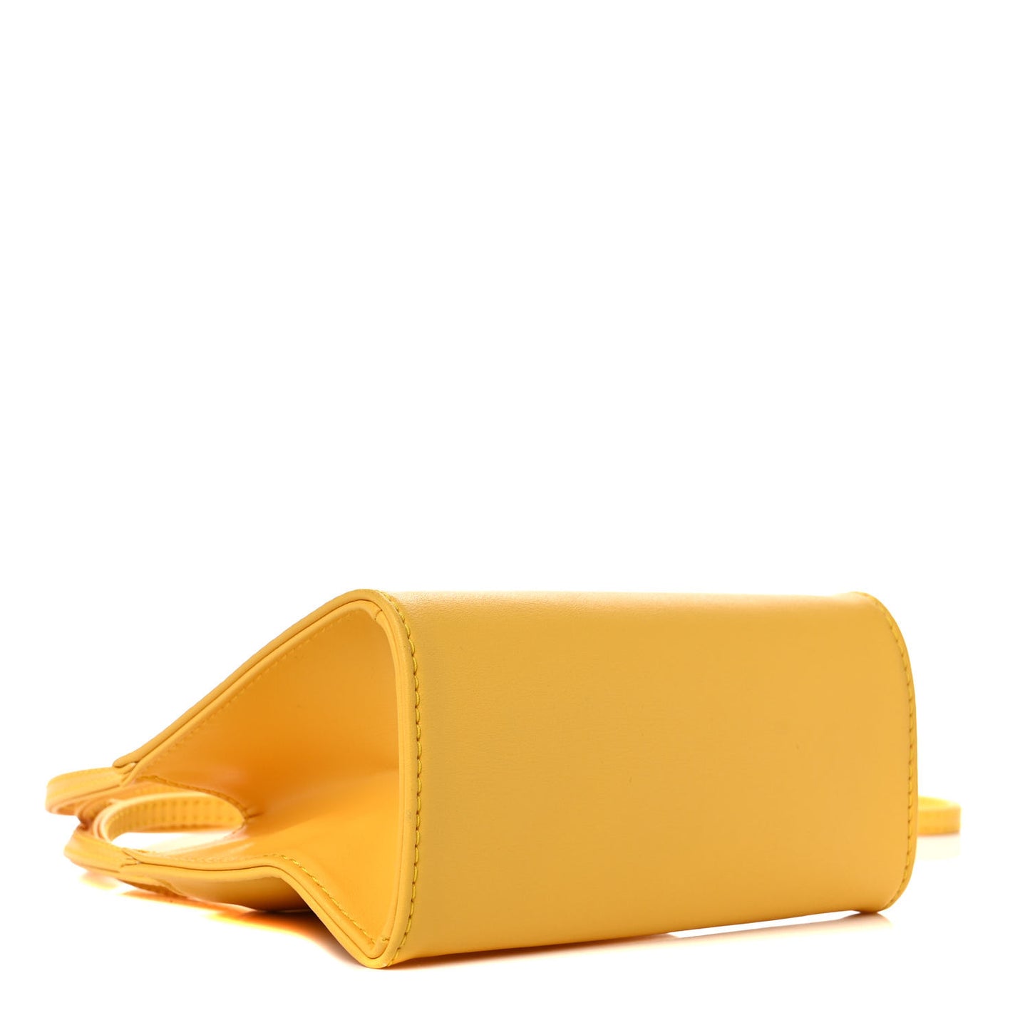 Vegan Leather Small Shopping Bag Yellow