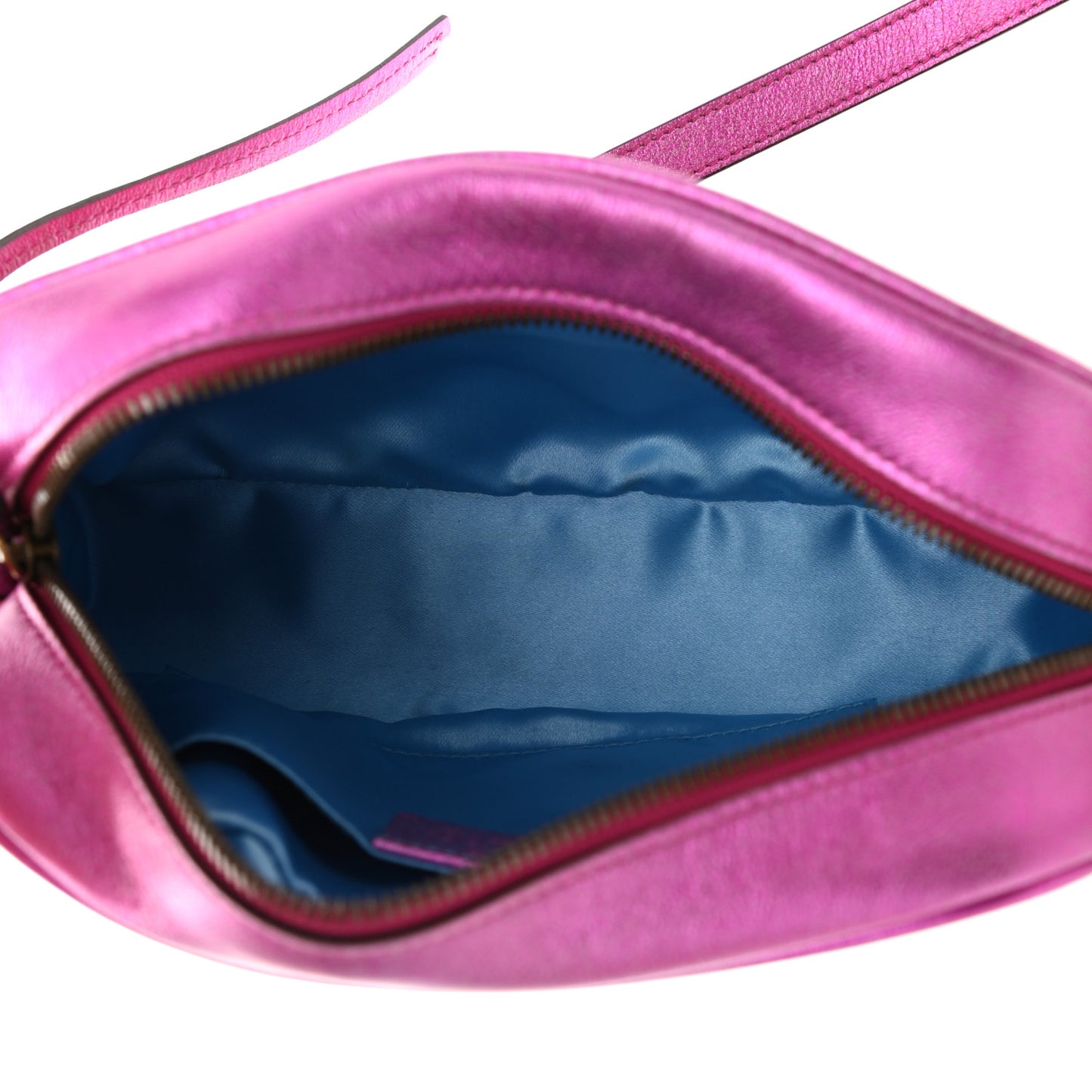 Laminated Nappa Matelasse Small GG Marmont Chain Shoulder Bag Fuxia Rosso Rosa