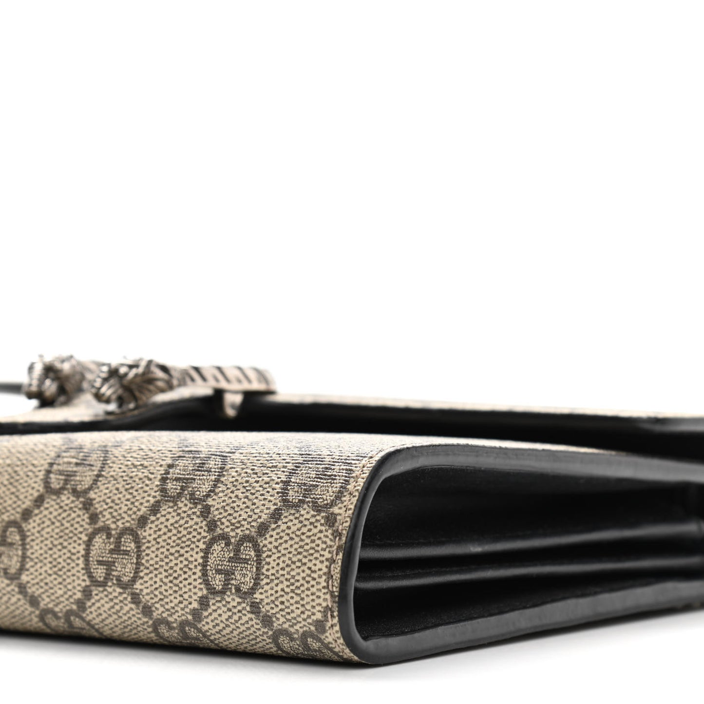 GG Supreme Monogram Mini Dionysus Chain Wallet Beige Black