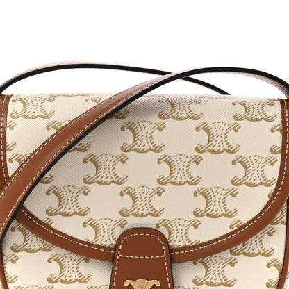 Celine Triomphe Canvas Calfskin Mini Besace Bag White 8 of 14