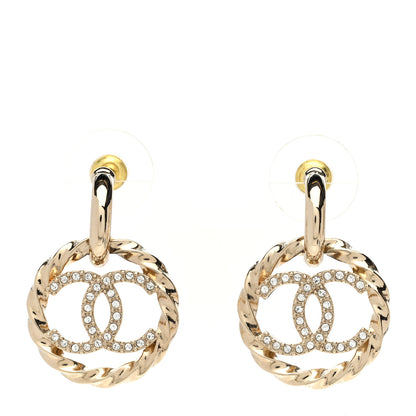 Chanel Twist Crystal CC Drop Earrings Gold 1 of 5