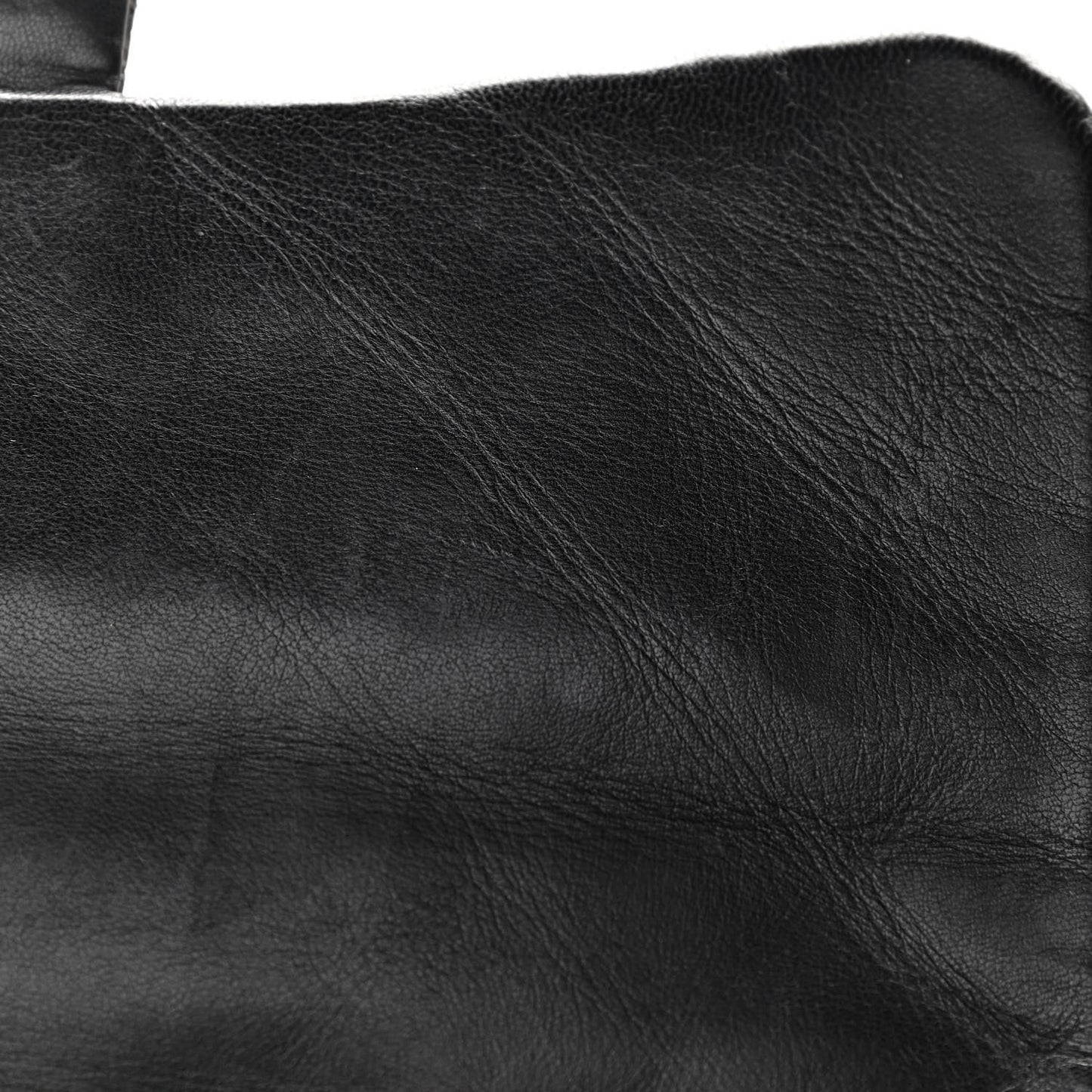 Lambskin Perforated Jumbo Single Flap Black