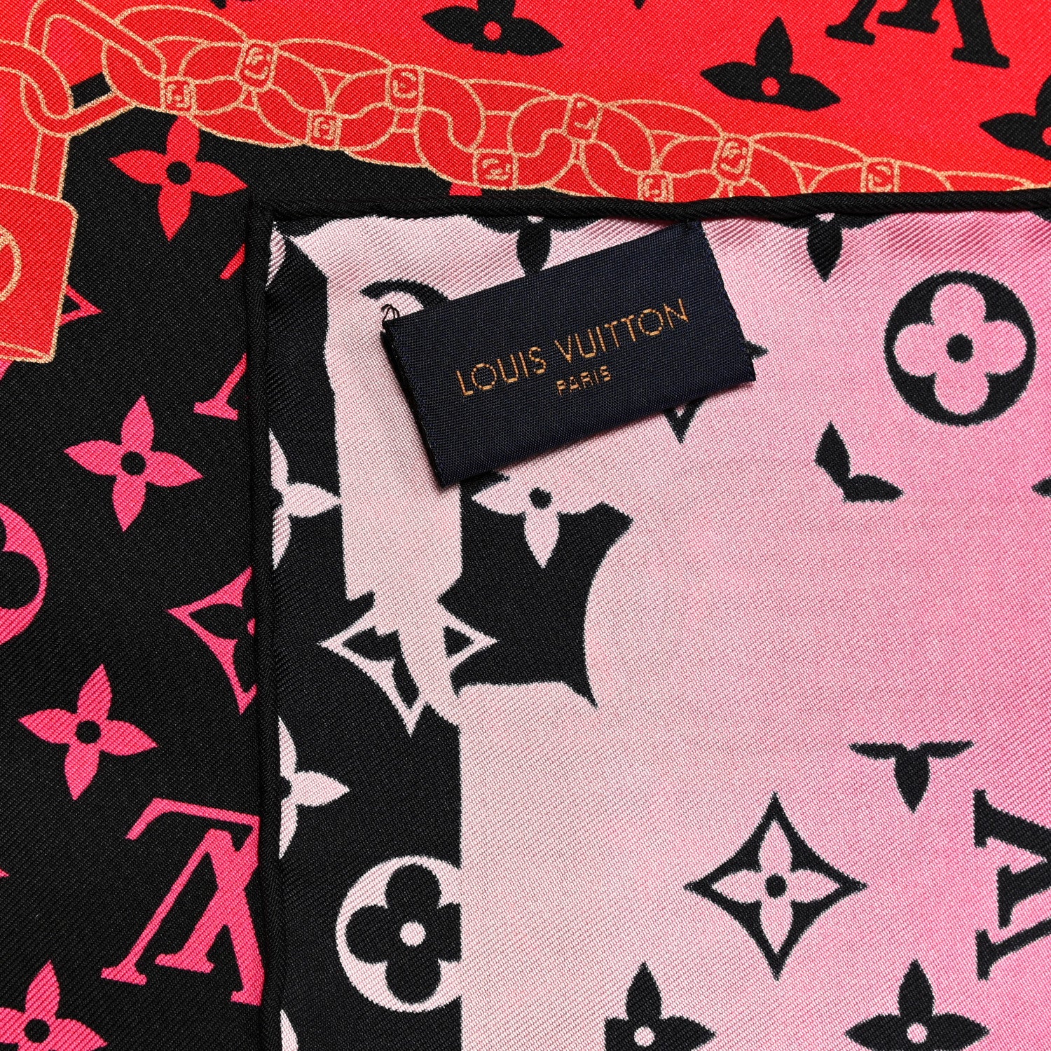 Louis Vuitton Silk Monogram Rising Confidential Square Scarf 70 Beige Multicolor 4 of 4