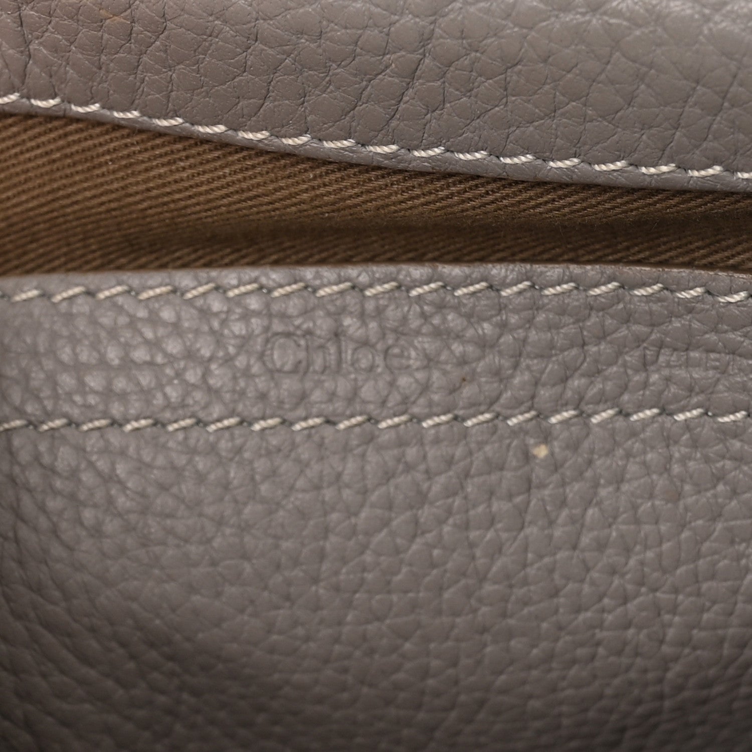 Chloe Calfskin Mini Marcie Round Crossbody Bag Grey 5 of 13