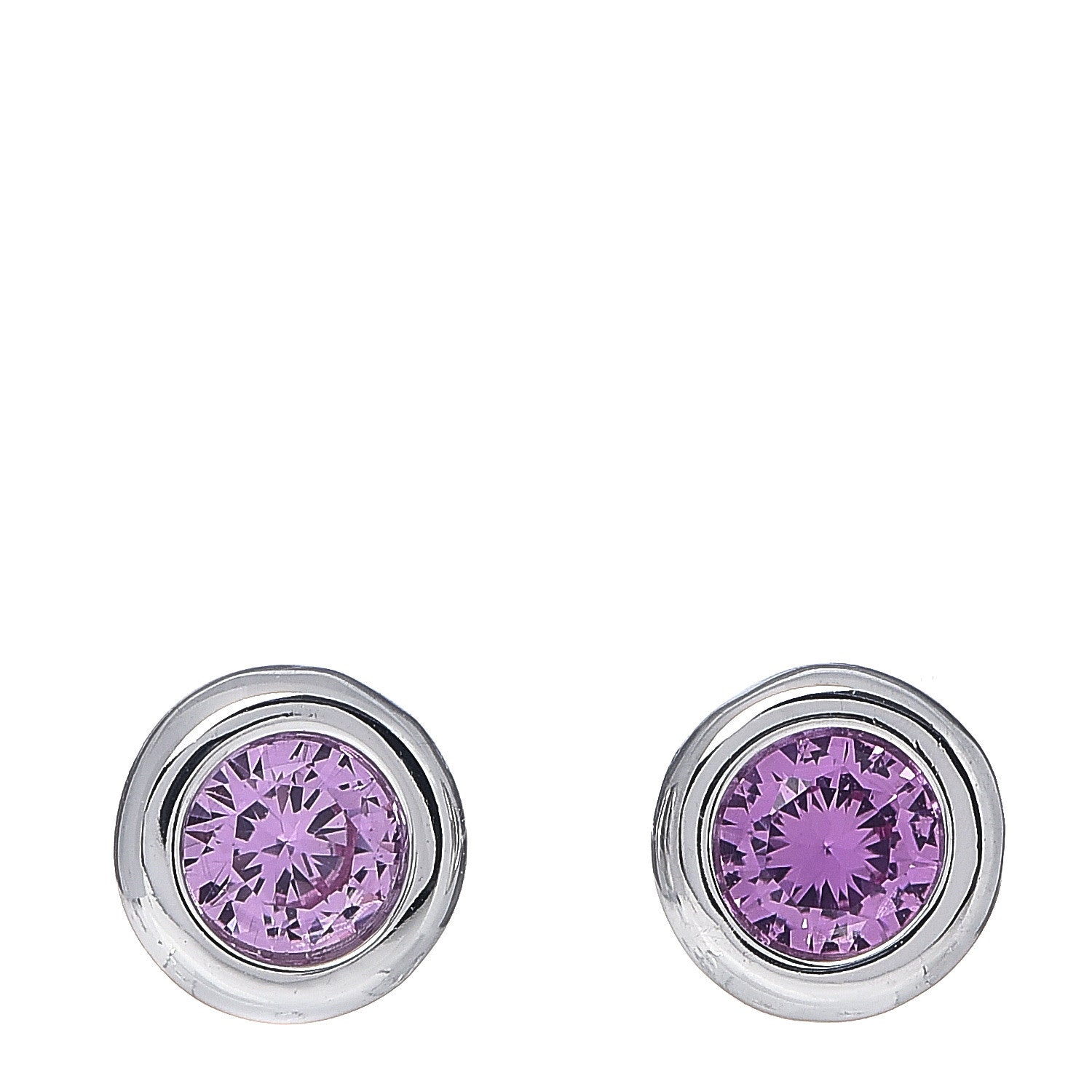 Tiffany Sterling Silver Pink Sapphire Elsa Peretti Color By The Yard Earrings 1 of 4