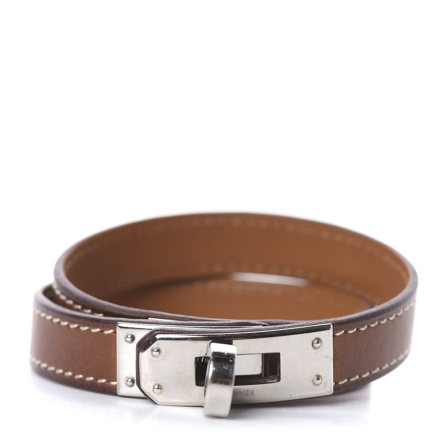 Barenia Kelly Double Tour Bracelet M Fauve
