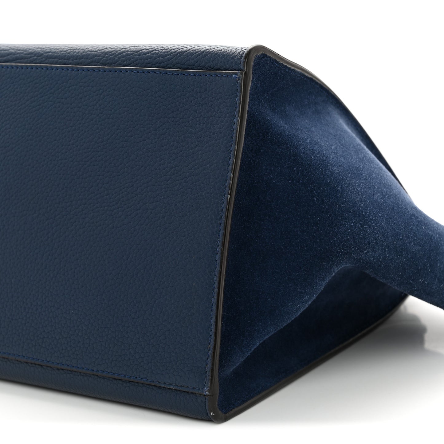 Drummed Calfskin Suede Small Trapeze Indigo