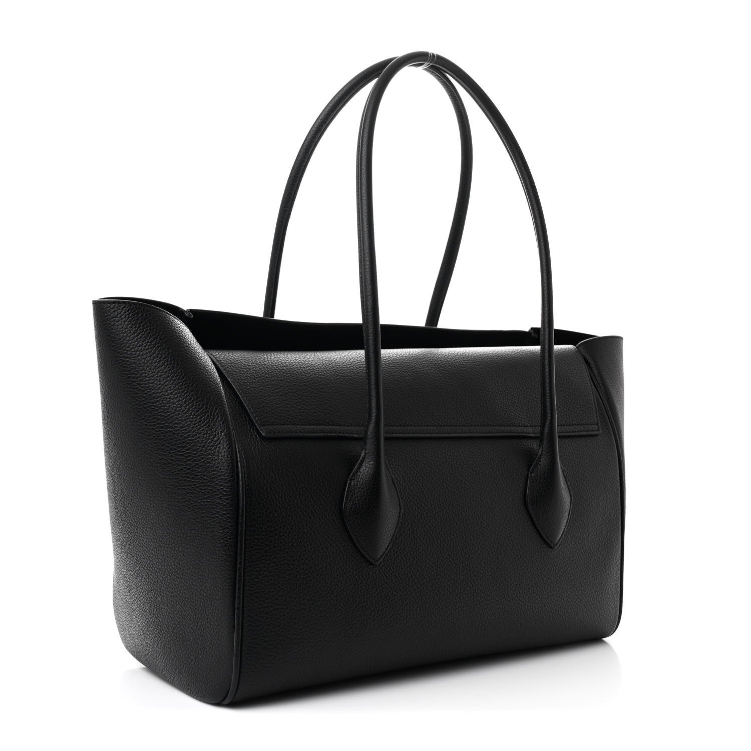 Salvatore Ferragamo Hammered Calfskin XL East West Tote Bag Black 4 of 11