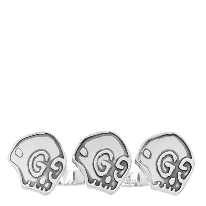 Gucci Sterling Silver GucciGhost Hamlet Skull Double Finger Ring 60 9 1 of 5
