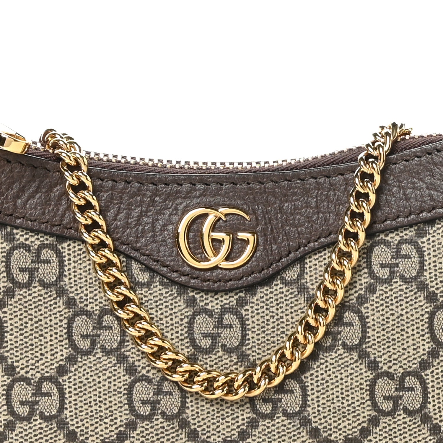 Gucci GG Supreme Monogram Textured Dollar Calfskin Mini Ophidia Chain Bag Beige Ebony 7 of 10