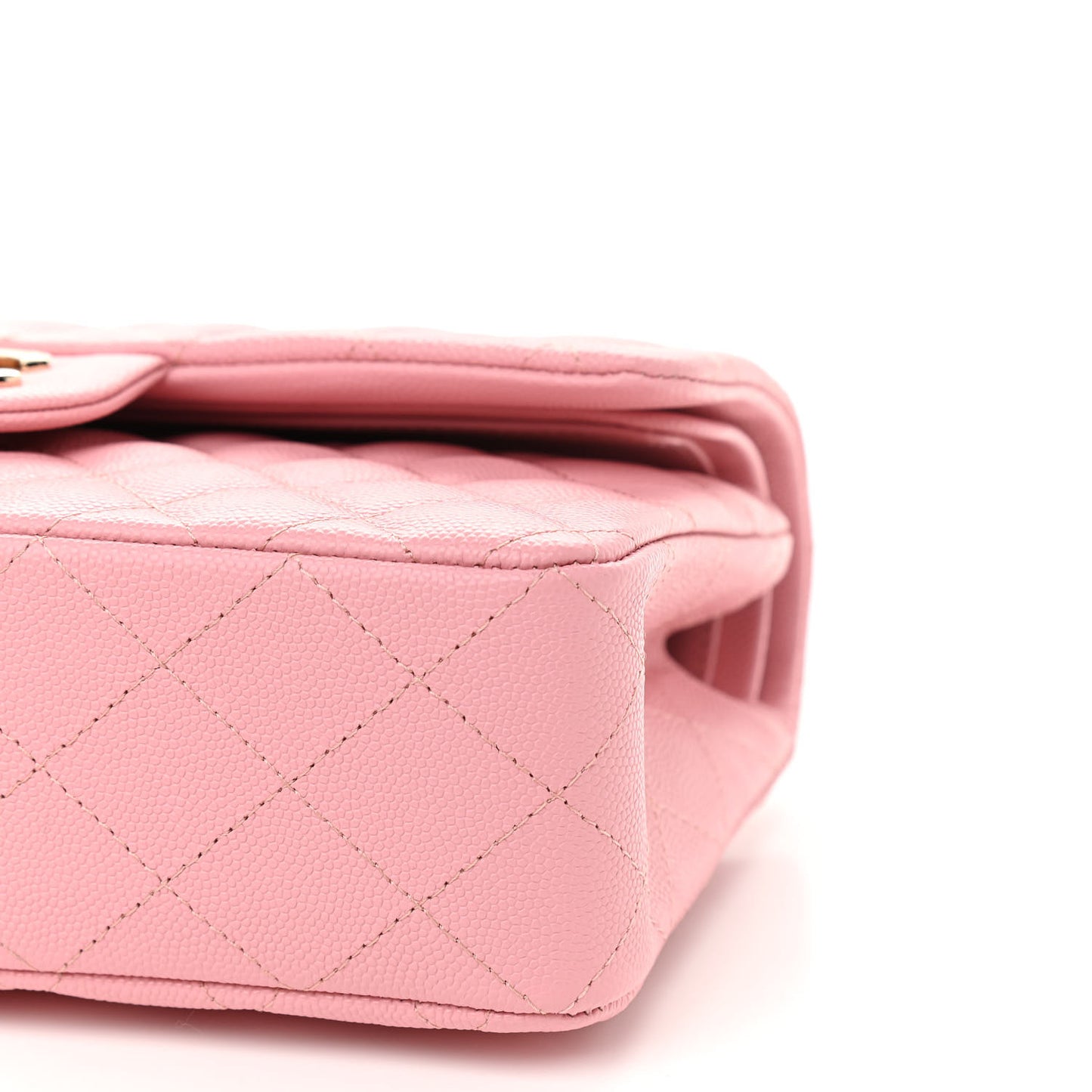 Caviar Quilted Small Double Flap Pink