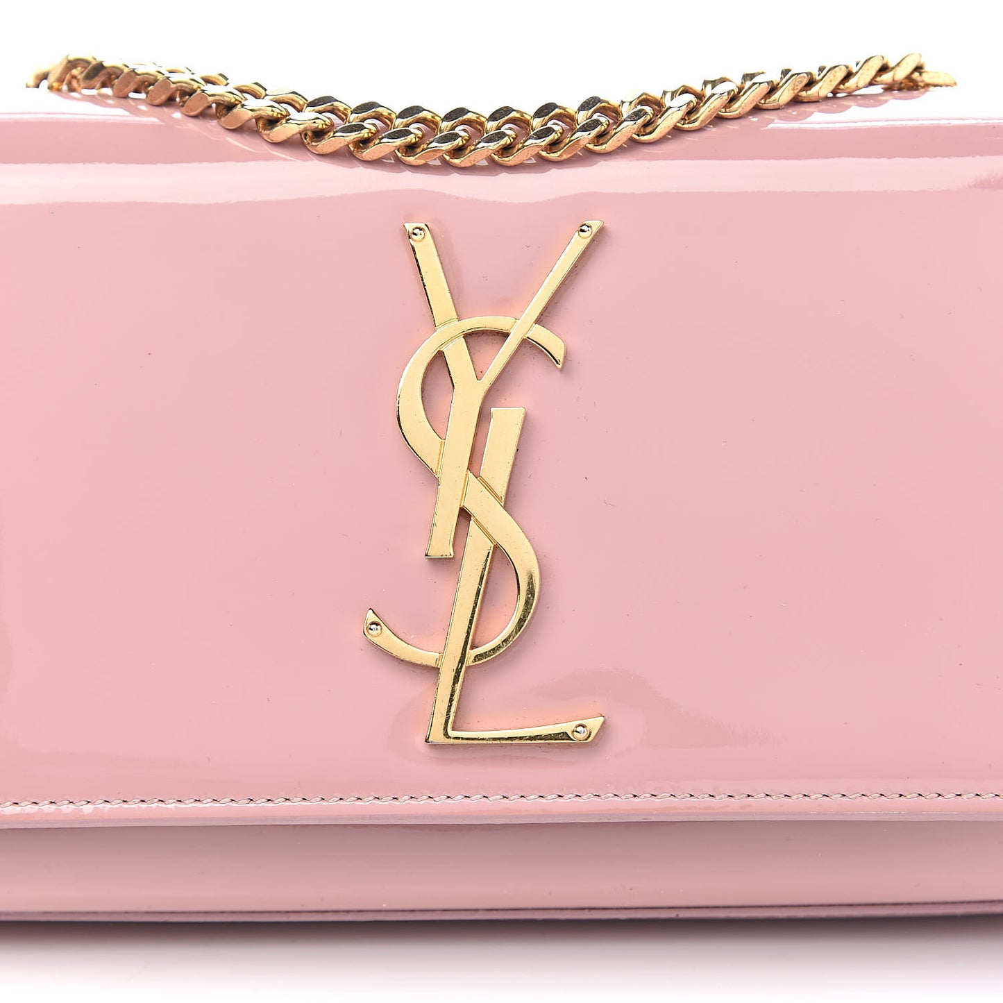 Patent Small Classic Monogram Kate Satchel Dragee